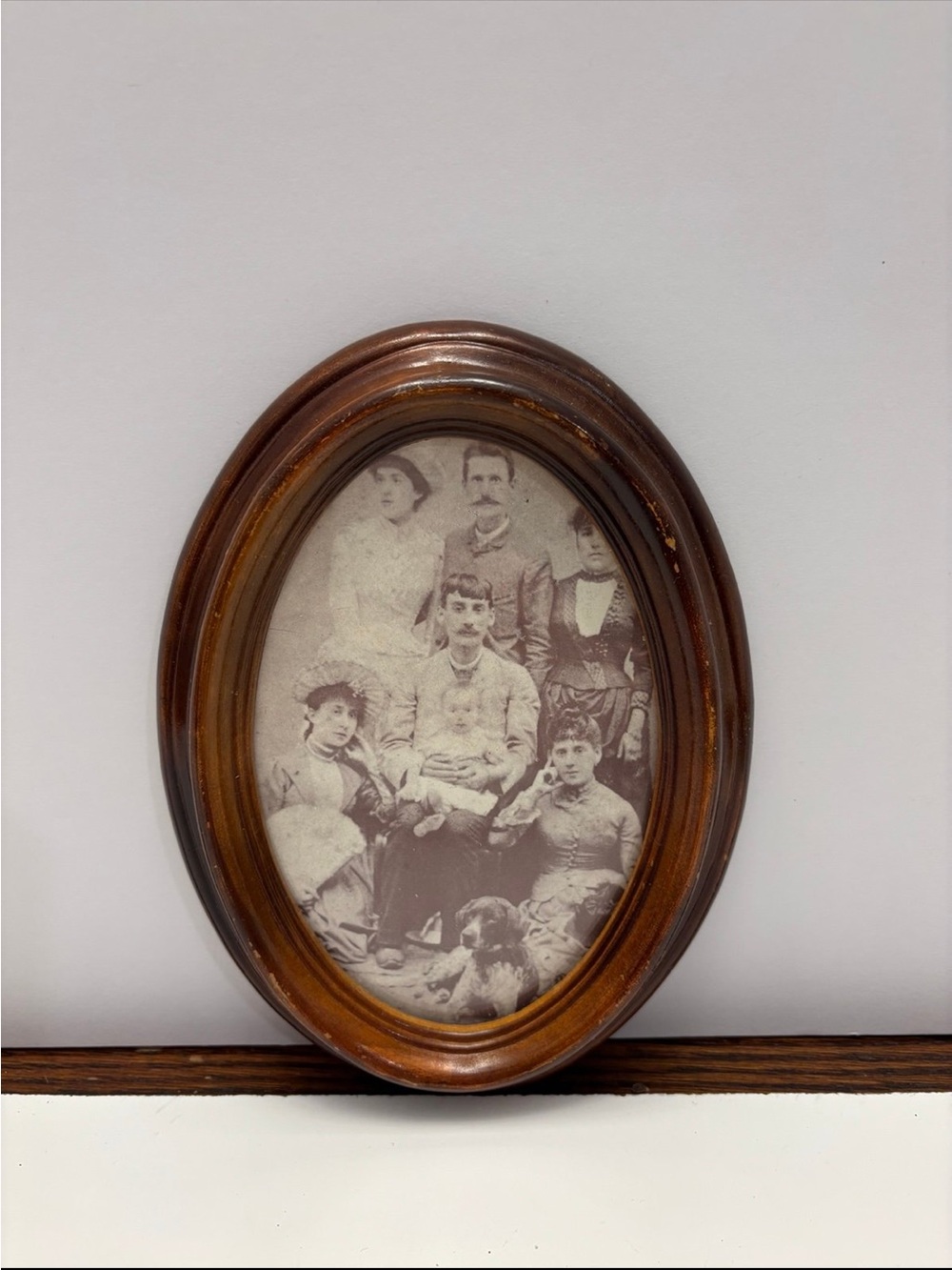 Vintage Antique oval picture frame wooden